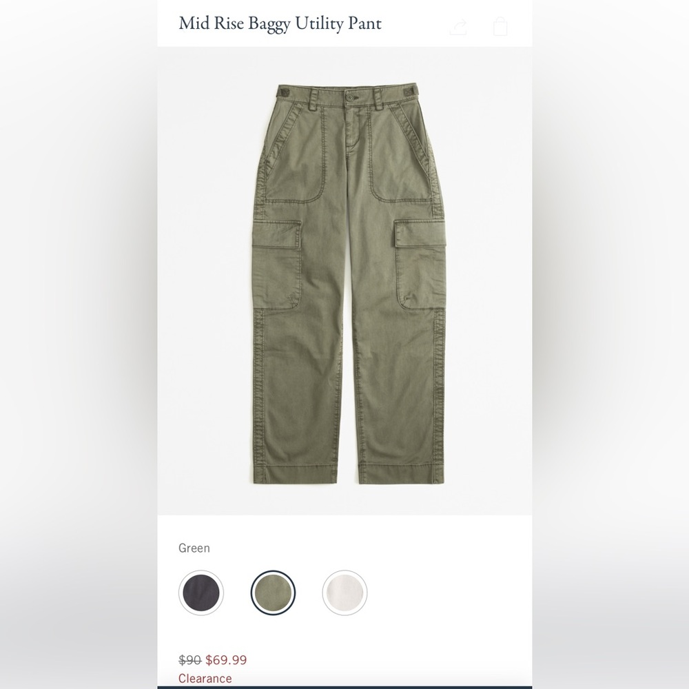 Abercrombie & Fitch Green Straight Leg Utility Pants